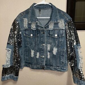 Salt Sequin Denim Jacket
